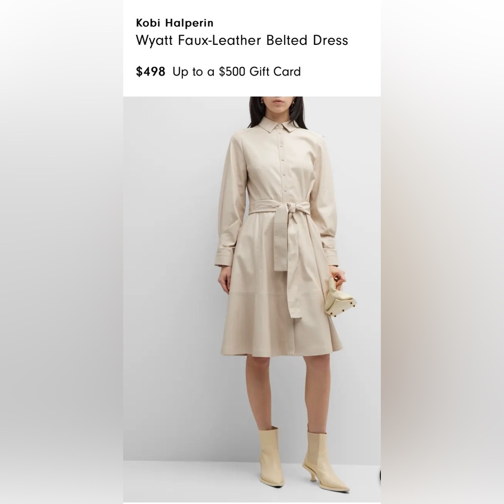 Kobi Halperin Wyatt Faux Leather belted dress small